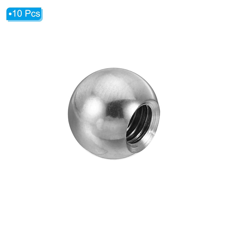 PATIKIL M5x10mm Ball Nuts Knob, 10 Pack Female Thread 304 Stainless Steel Round Blind Hole Screw Cap Cover for Lighting Machinery DIY Decoration, Silver