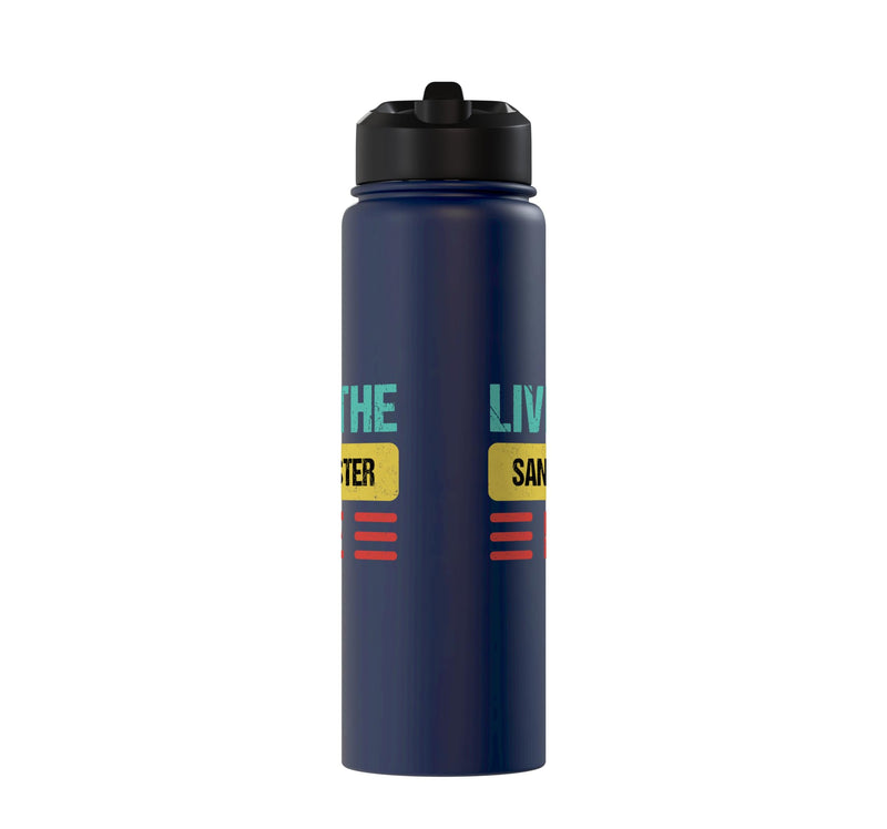 Sand Blaster Stainless Steel Insulated Water Bottle Navy Blue 30 Ounces