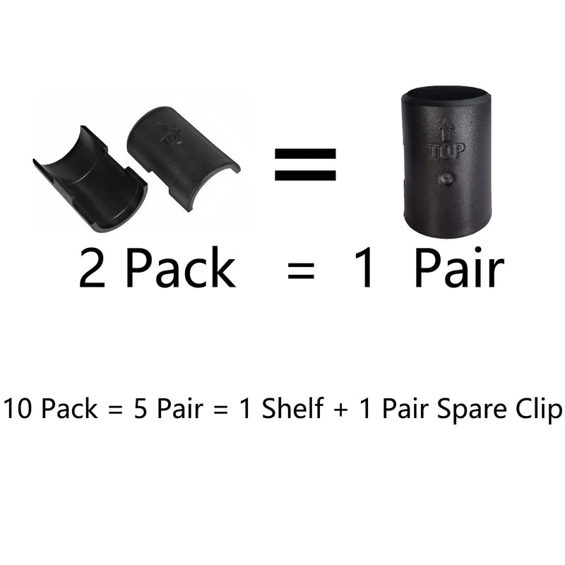 WAFJAMF 10 Pack Wire Shelving Shelf Lock Clips for 1" Post- Shelving Sleeves Replacements for Wire Shelving System