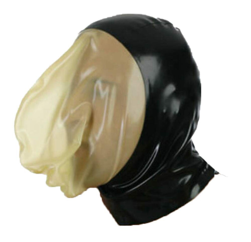 Latex Hood with Sealed Breathing Bag for Experience Suffocation Rubber Mask Cosplay X-Large