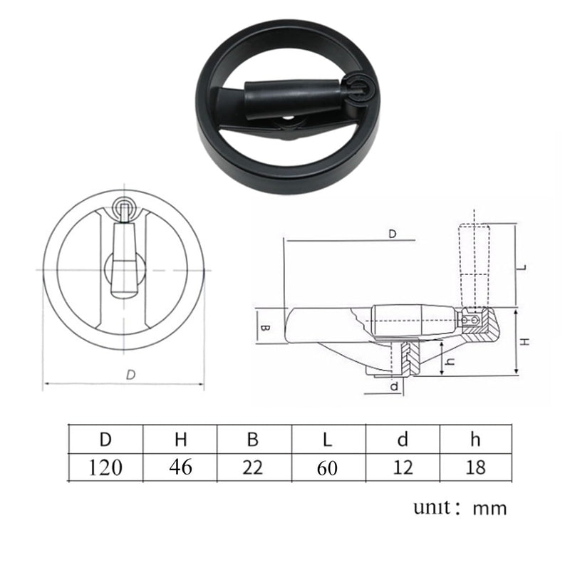 Crank Handle Hand Wheel Lathe Hand Wheel Handle Hand Wheel Handle Hand Wheel Hand Cranked Revolving Handle Trailer Crank Handle Hand Wheel Hand Wheel Accessory 1pcs