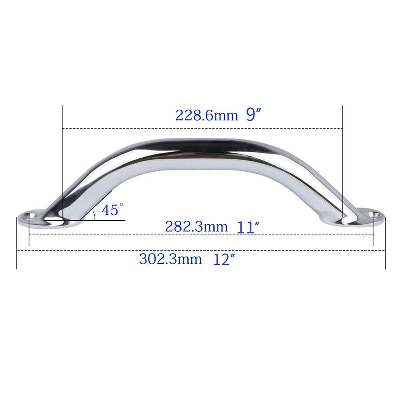 2PCS Stainless Steel Grab Handrail, Heavy Duty Polished 9 inch Grab Bar for Boat, Bathroom, Kitchen Stairway Anti-Slip Support Handle