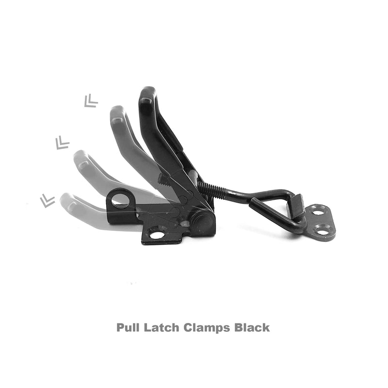 2 Pack Adjustable Black Toggle Clamp Latch(4002) Heavy Duty 550 lbs Capacity Toggle Latch & Quick Release Metal Pull Latches, Easy to Install for Lid Box Case Door Smoker(come with 10pcs 0.78" Screws) 4002（2pack）