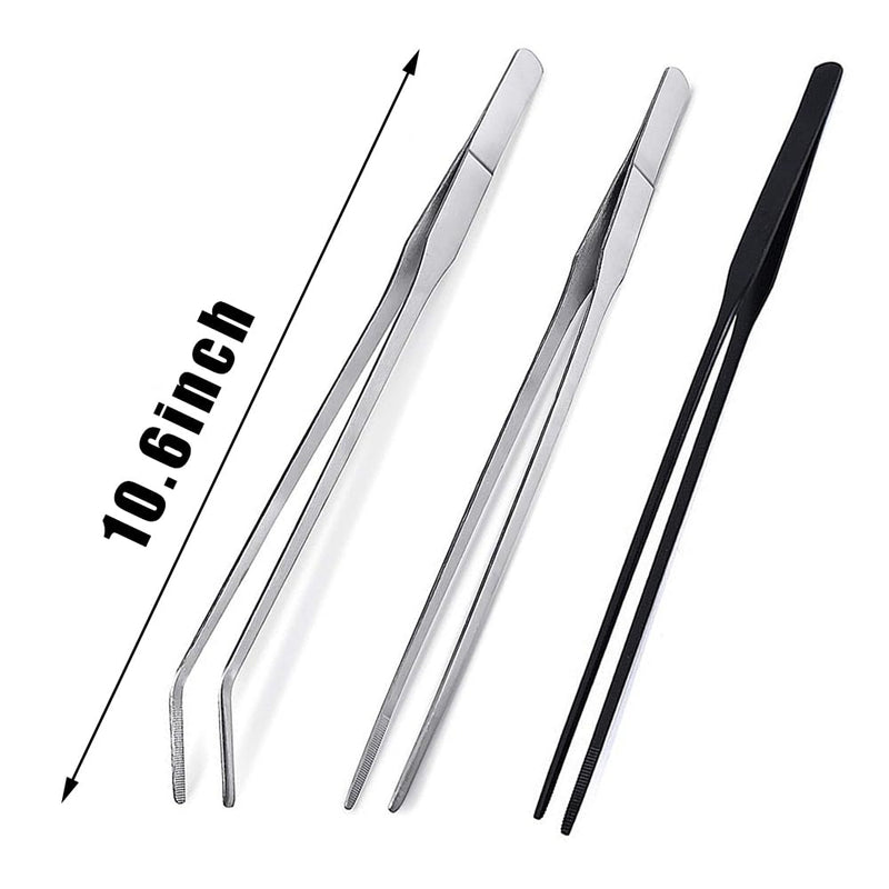 3Pcs Reptile Metal Feeding Tongs, Snake Tank Long Tweezers Fit Bearded Dragon Tarantula Spider Gecko Lizard Frog Turtle Ball Python Aquarium Terrarium - PawsPlanet Australia