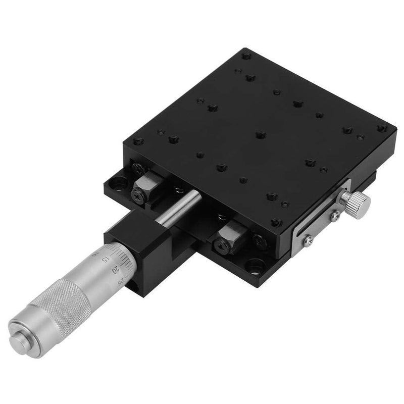 X Axis Manual Precision Linear Stage 80x80mm Micrometer Fine-Tuning Cross Roller Linear Stages Translation Displacement Platform Station Optical Sliding Table