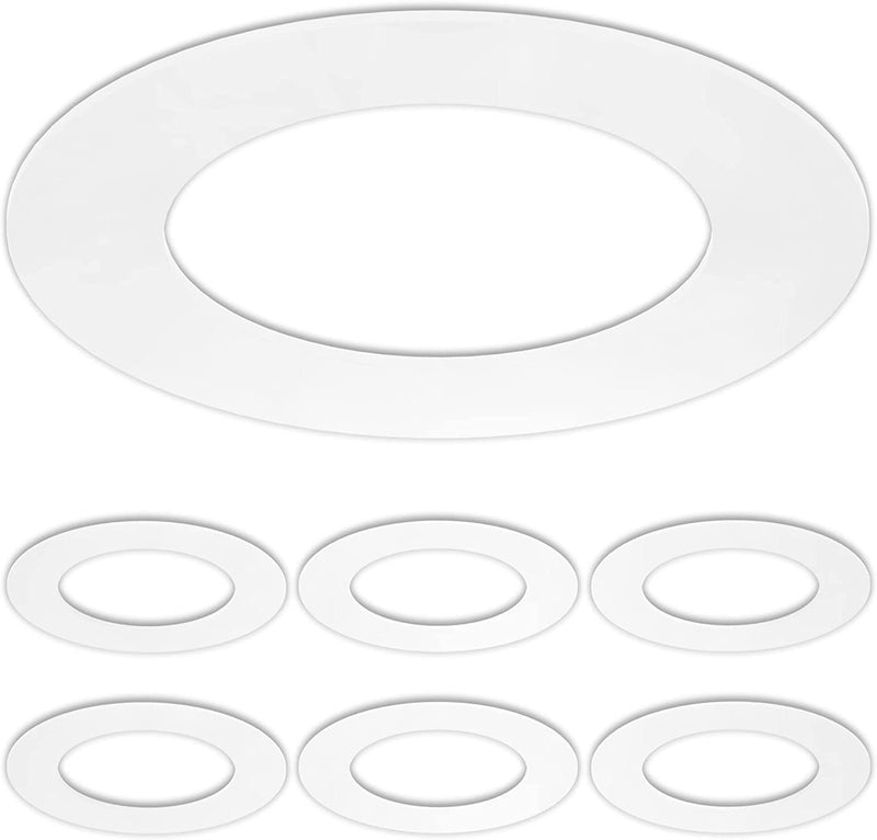 6 Pack Matte White Goof Trim Ring for 4" Inch Recessed Can Lighting Down Light, Outer Diameter 6.7 Inches, Inner Diameter 4.2 Inches 6 Pack