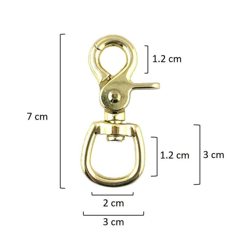 Heavy Duty Oval Eye Swivel Trigger Scissor Snap Nickel Plated 3/4" 0.75 Inch 19 mm Round Eye Clip Hooks Durable for Equine Horse Stable Reins Halter Leads Marine Nickel Plated Oval Eye Gold 2