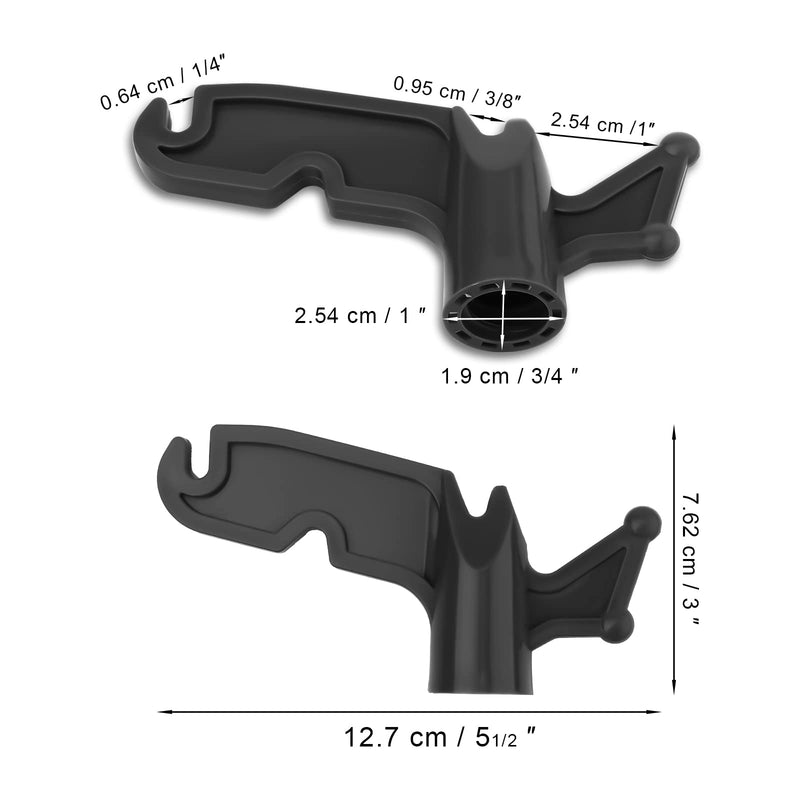 2pcs Extension Pole Hook, 3/4" Inner Diameter Screw-in Multi-Purpose Plastic Utility Hook Attachment Plastic Pole Hook Hanging Hooks for Threaded Poles Bird Feeders Christmas Light Strings