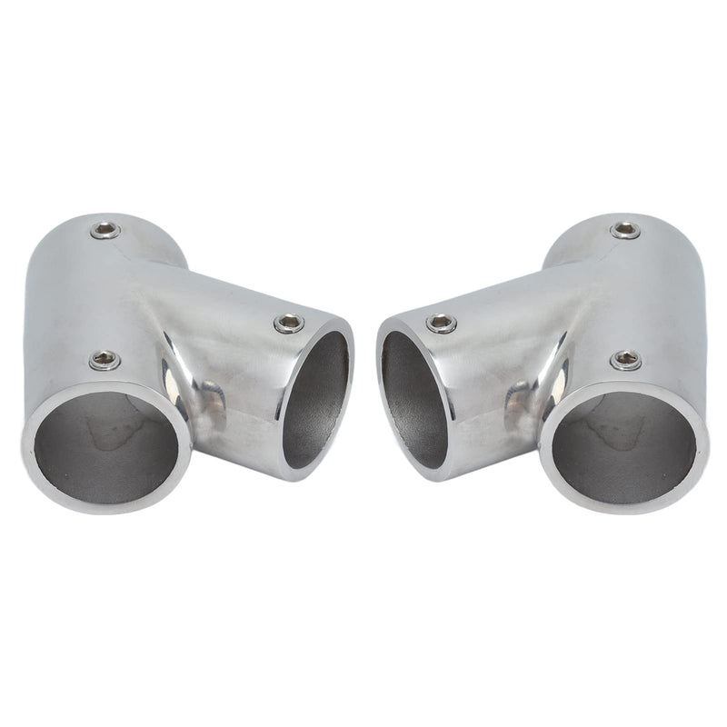 1 Pair Boat Handrail Fittings, 60 Degree Marine Grade Handrail Fitting 316 Steel Polishing Marine Hardware Parts Left Right Tee for Yachts 1"