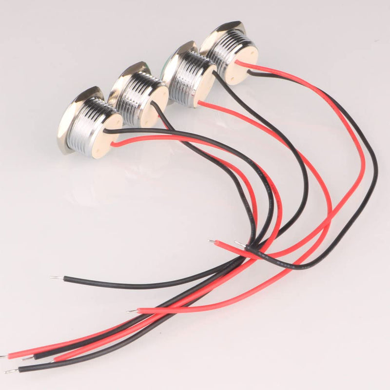 4pcs 110V 20mA Energy Saving Indicator Metal Indicator Lamp Waterproof Signal Lamp Hole Size 16mm Green LED (Spherical Surface Head)