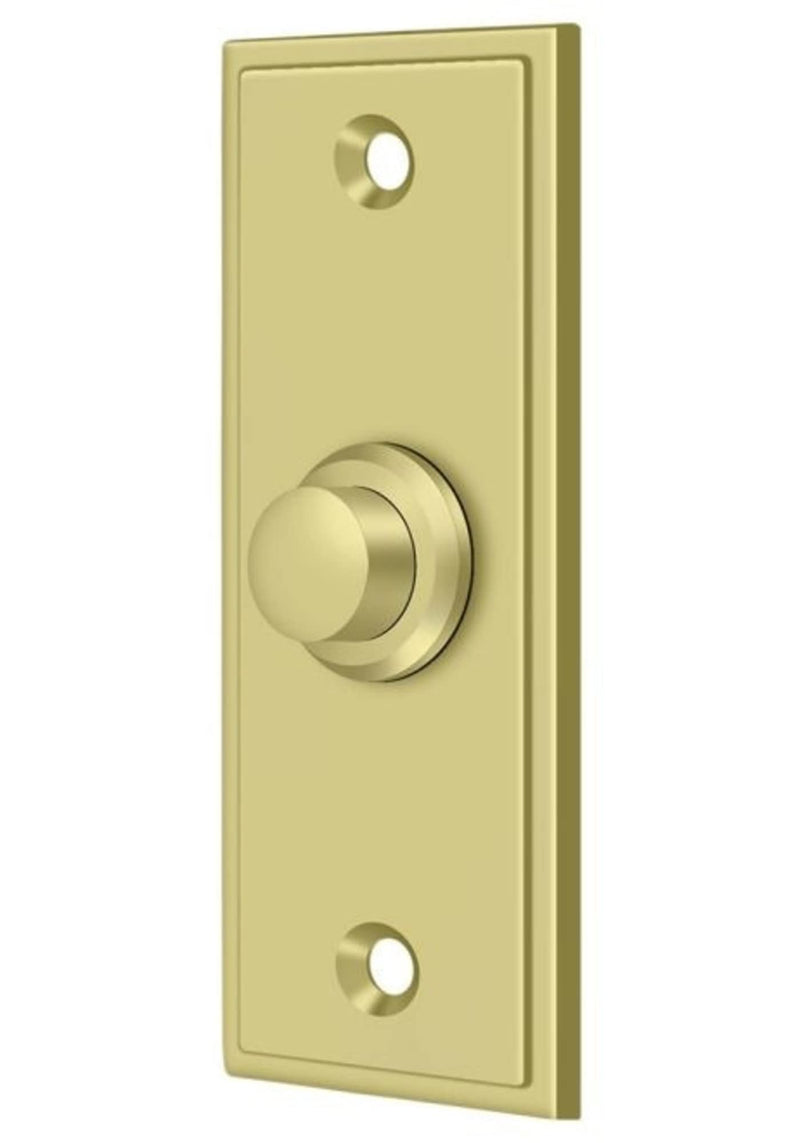 Deltana Bbs333u3 Rectangular Contemporary Bell Button, Bright Brass Polished Brass
