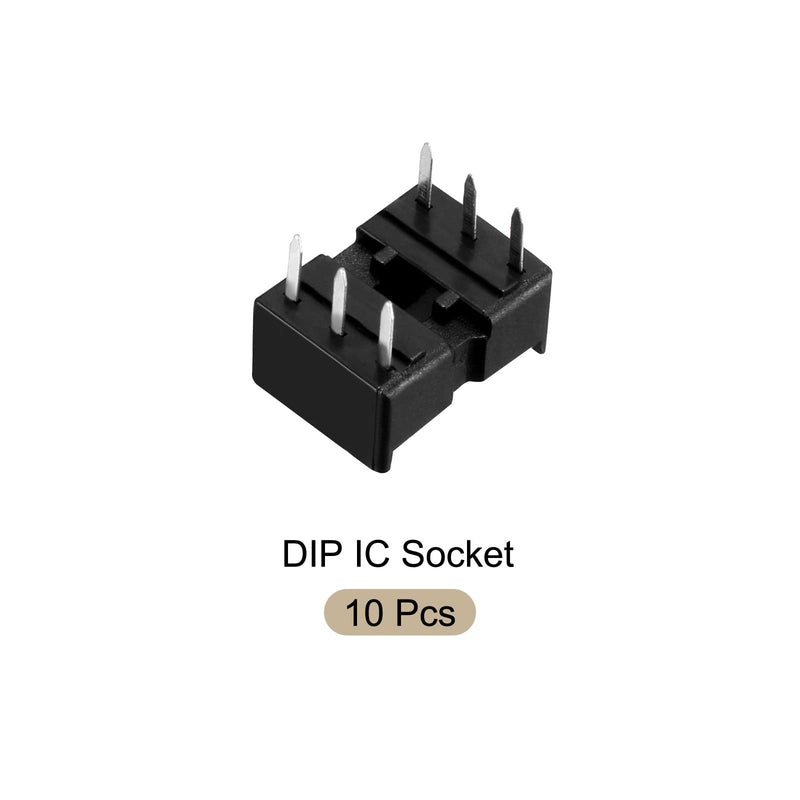 DIP IC Chip Socket Adapter Soldering [for PCB Circuit Board] - 2.54mm Pitch/6 Flat Pins/ 10 Pcs