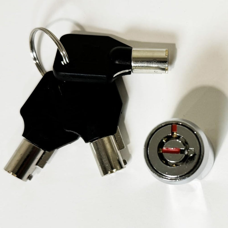 RiKey Security - Storage Cylinder Lock with 3 Tubular Keys for Roll-up Door Unit Secure 19mm 1
