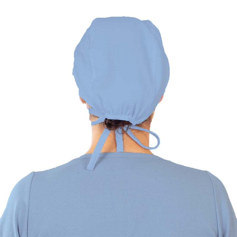 Two Pack Scrub Caps for Men and Women with Adjustable Ties and Spandex Fabric One Size Light Blue