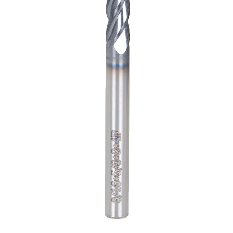 kimllier 5Pcs 3/16 Inch 4 Flute Carbide End Mill, CNC Square Nose End Mill Bits Straight Shank Drill Bits 2 Inch Overall Long