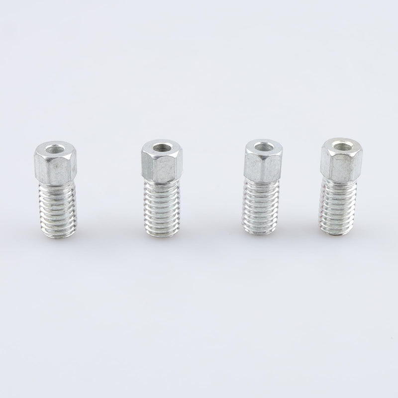 M8 x 1.25 Bubble Tube Nuts for 1/8" Brake Line Tube, Zinc Steel, Pack of 4 Galvanized Steel M8x1.25 Bubble Flare - 1/8"