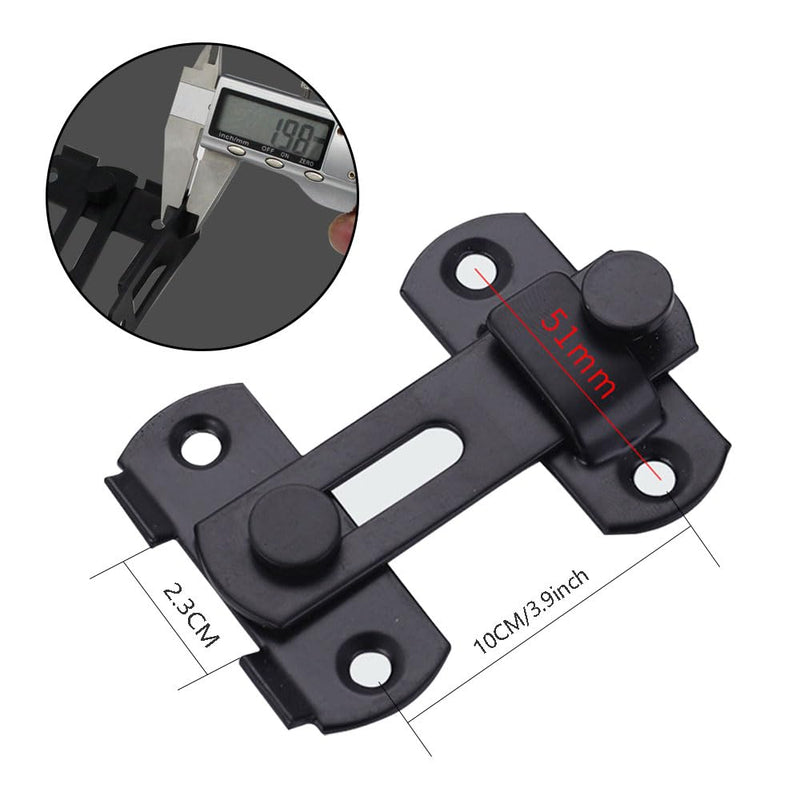 Flip Lock Barn Door Latch 4 Pack Door Latches Small Black Safety Door Glide Sliding Wine Cabinet Closet Gate for Bathroom Garden Cabinet Window