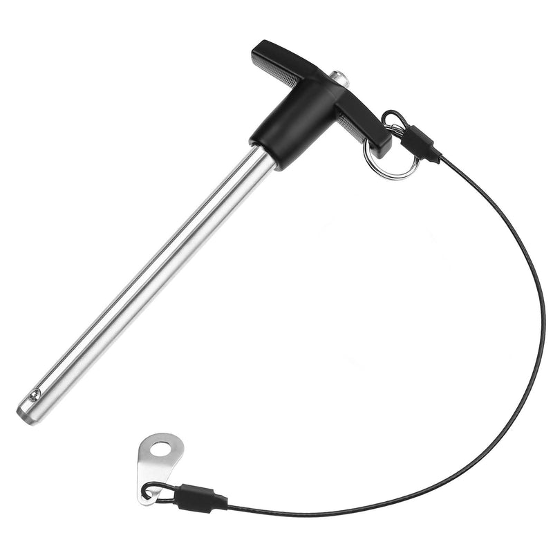 T Handle Quick Release Pin 3/8 Inch Diameter ,Stainless Steel Ball Locking Pin with Push Button Lanyard Cable Usable Length 3.94"(9.5*100mm) 9.5mm-100mm