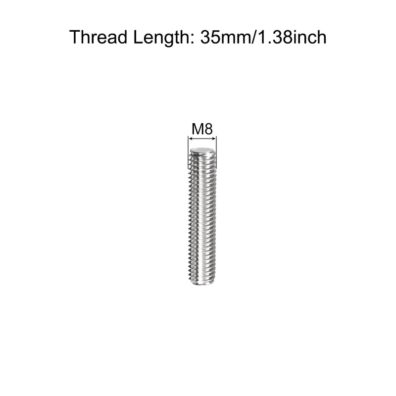 MECCANIXITY Fully Threaded Rod M8 x 35mm 1.25mm Thread Pitch 304 Stainless Steel Right Hand Threaded Rods Bar Studs 5 Pack