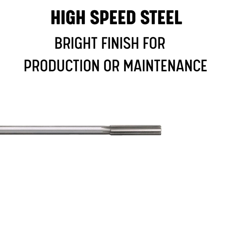 Drill America - DWRR7/16 7/16" High Speed Steel Straight Shank Straight Flute Chucking Reamer, DWR Series 7/16"