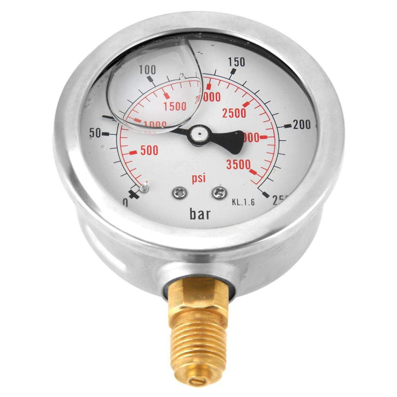 Hydraulic Pressure 0-250Bar 0-3750PSI G1/4 63mm Mini Dial Pressure Meter Double Scale Manometer Instrument for Water Oil Fuel