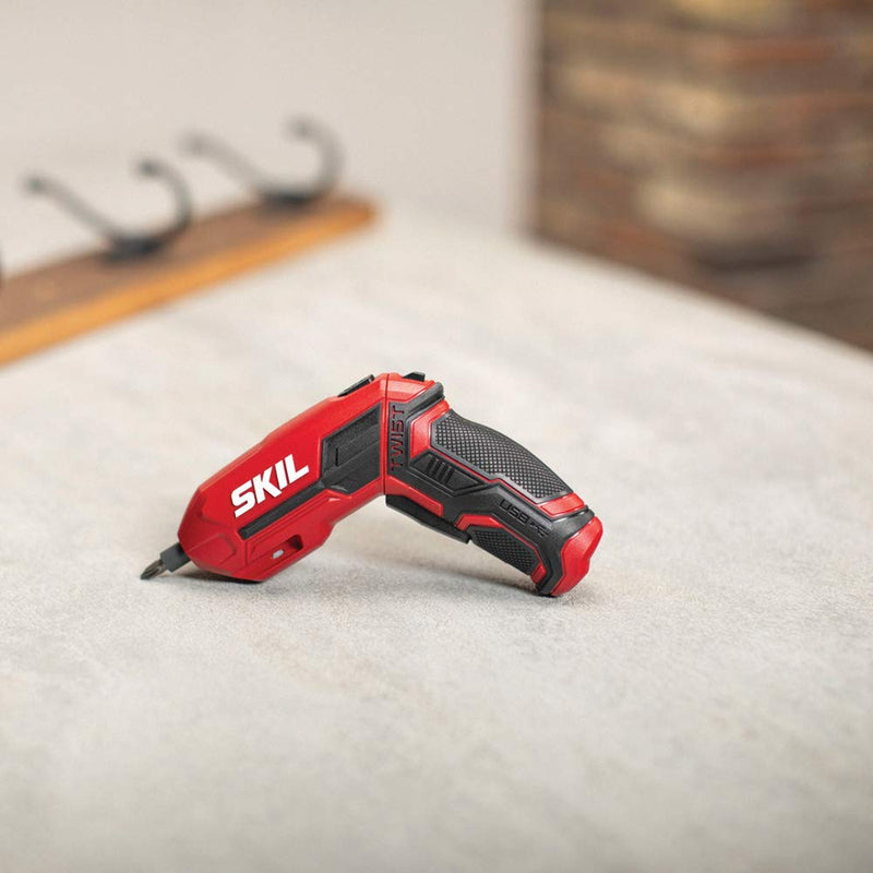 SKIL 4V Pivot Grip Rechargeable Cordless Screwdriver, Includes 9pcs Bit, 1pc Bit Holder, USB Charging Cable - SD561802 4V Pivot Grip Screwdriver_9pc Set
