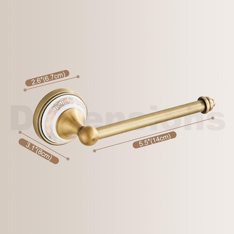 SHUNLI Toilet Paper Holder, Antique Brass Toilet Roll Holder Wall Mount for Bathroom, Open Arm Towel Holder Dispenser for Bathroom Kitchen Accessories Without Rhinestones