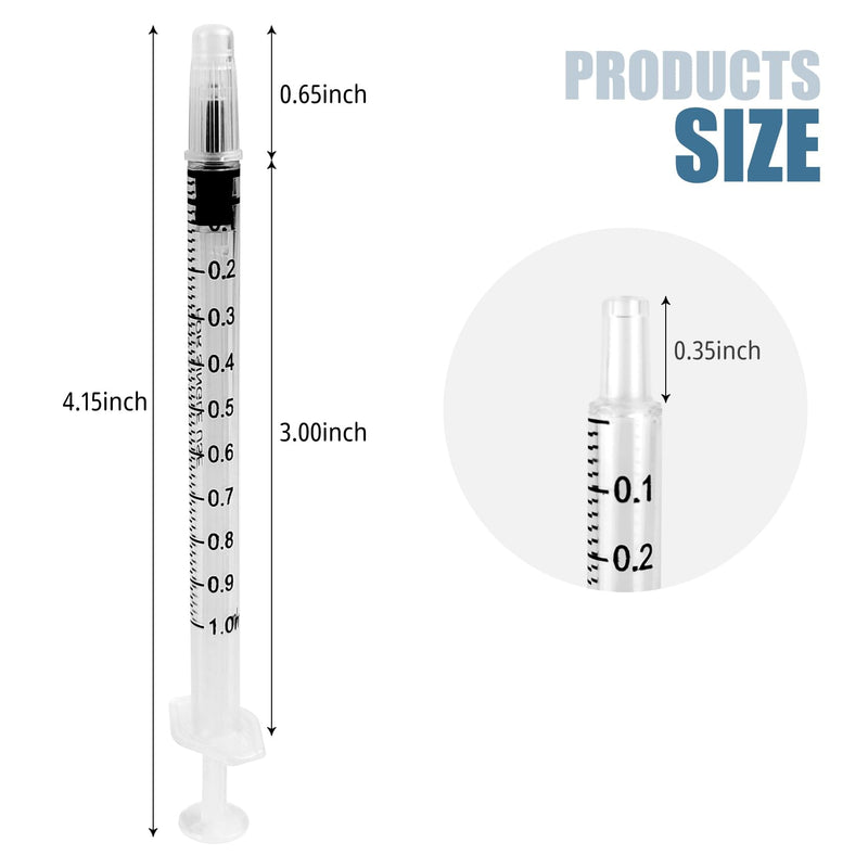 5 PCS 1ml with Cover, Plastic Syringe Small Syringe, Non-Hypodermic Syringes with Cover, with scale for Scientific Labsfor Scientific Labs, Measuring, Feeding Pets (1ml)