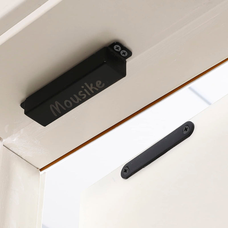 Mousike Magnetic Door Catch Heavy Duty 90lb Door Magnets with Strong Magnetic for Kitchen Cupboard Wardrobe Closet Cabinet Door Drawer Latch (Black 2 Pack) 2Pack Black