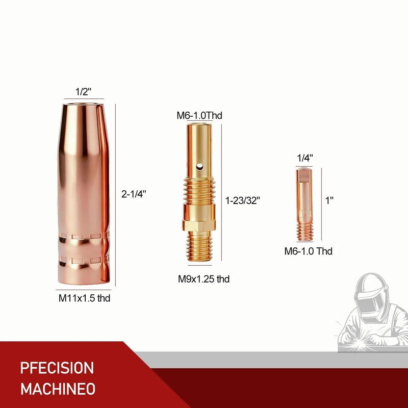 24-PK MIG Welding Gun Replacement Kit (Nozzle, Diffuser, Tip) – Compatible with Vulcan MIGMax 140, MIGMax 215, and OmniPRO 220 Welder Guns (Includes .030" Tips Kit) 24-pk mig Kits .030