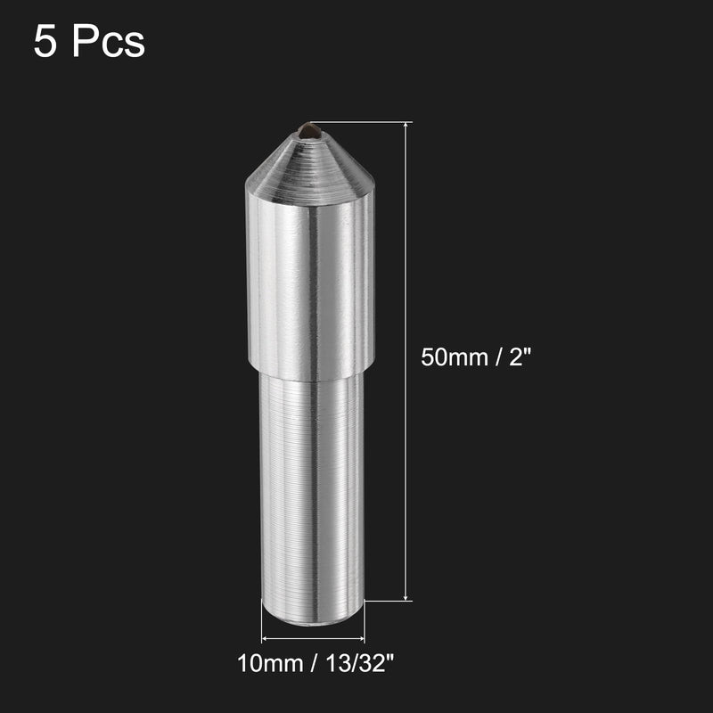 uxcell 5pcs Diamond Dressers, 10mm x 50mm (13/32" x 2") Single Tapered Point Grinding Wheel Round Pen Welded Diamond Dressing Tools, Silver Tone