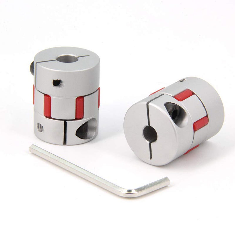 Zeberoxyz 2PCS 6.35mm to 8mm Aluminium Plum Flexible Shaft Coupling Diameter25mm Length30mm 6.35x8mm Motor Connector Flexible Coupler for 3D Printer CNC Machine and Servo Stepped Motor（6.35x8mm） D25 L30