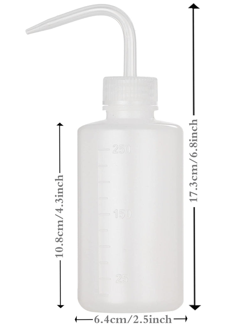 2Pcs Tattoo Wash Bottle 250ml | 8oz Water Squirt Bottle Succulent Watering, Safety Rinse Bottle Watering Tools for Medical Succulent Cleaning Washing Bottle White