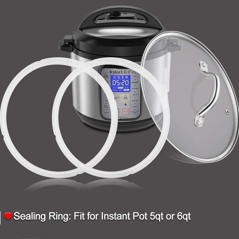 Silicone Sealing Ring 6qt for Instant Pot Sealing ring for 6 5qt Insta Pot, Sweet and Savory, Food-grade Silicone Fits IP-DUO60, IP-LUX60, IP-DUO50, IP-LUX50, Smart-60, IP-CSG60 and IP-CSG50-2 Pack 6QT 2PACK
