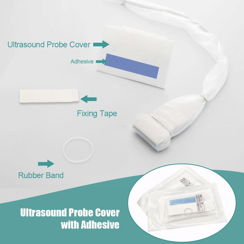 Ultrasound Probe Cover with Adhesive, Latex-Free Sterile Disposable Clear, Individual Packaging, 10/Bx, (5"x48") 5"x48"