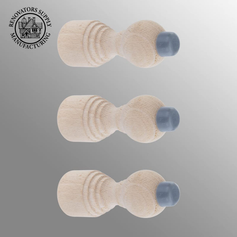 Renovators Supply Manufacturing Door Stoppers 3 3/16 in. Wall Mount Victorian Unfinished Maple Wood Door Bumper Stops Pack of 3 3 3/16 in.