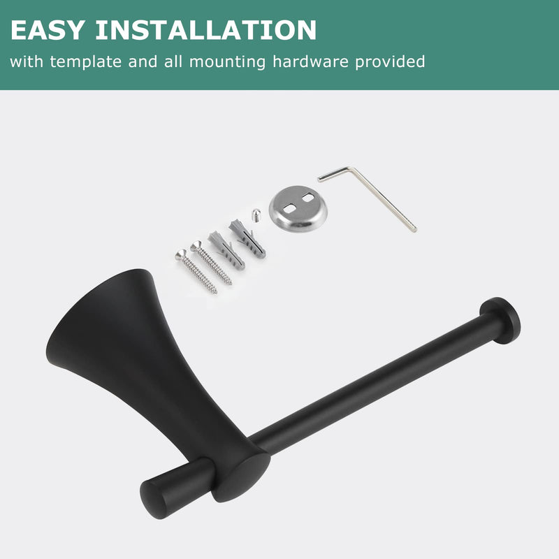 PARLOS Brass Toilet Paper Holder Tissue Roll Hanger for Bathroom & Kitchen Wall Mounted with Screws, Matte Black
