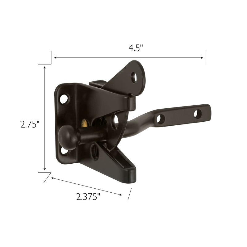 Design House 189407-ORB Self-Locking Heavy Duty Gate Latch 2-Pack Oil Rubbed Bronze 2-Pack Gate Latch or Lock