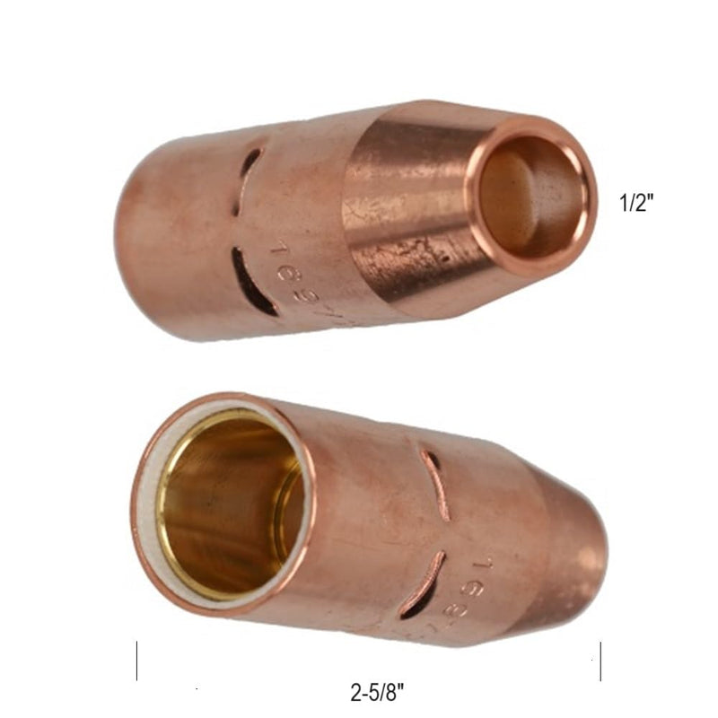 169-724 Mig Welding Nozzles 1/2" Recessed for Miller Millermatic M25 M40 and Hobart MIG Weld Gun 169724 (5 Pack) 169-724