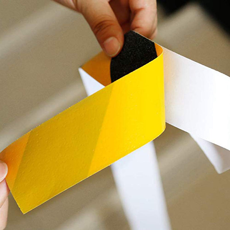 2 Inch X 32.8ft Non Slip Safety Grip Tape for Stairs Steps Non Skid Tread High Traction Friction/Strong Grip Abrasive Adhesive Hazard Caution Tape- Black/Yellow 2" Width X 32.8ft