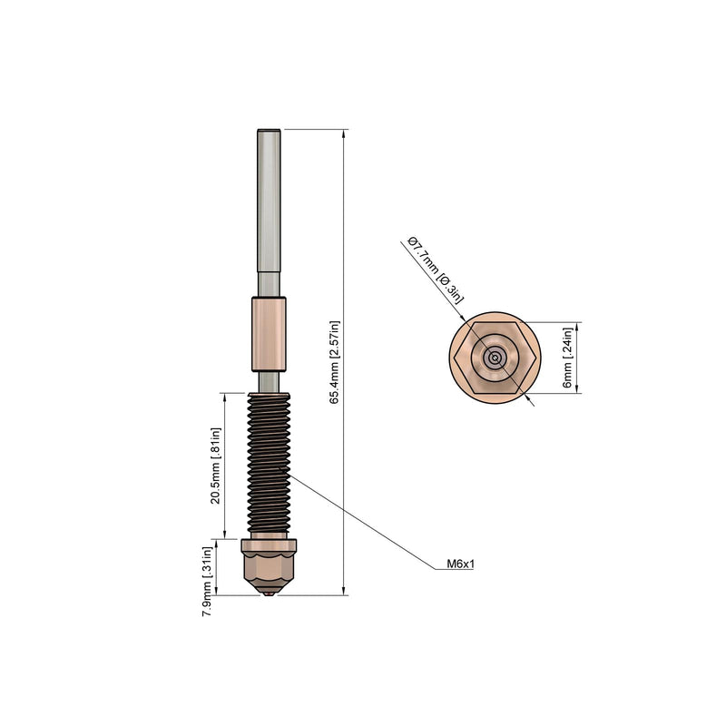 Quick-Swap Tungsten Carbide Nozzle 0.4mm for K1C / Ender-3 V3 / Ender-3 V3 Plus 3D Printer, High Thermal Conductivity Abrasion Resistance (K1C, 0.4mm)