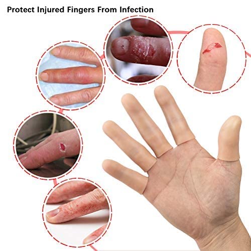 ANCIRS Gel Finger Support Protector Gloves, Gel Finger Cots/Covers - Different Sizes Silicone Fingertips for Hands Cracking, Eczema Skin (20pcs) 20 Count (Pack of 1)