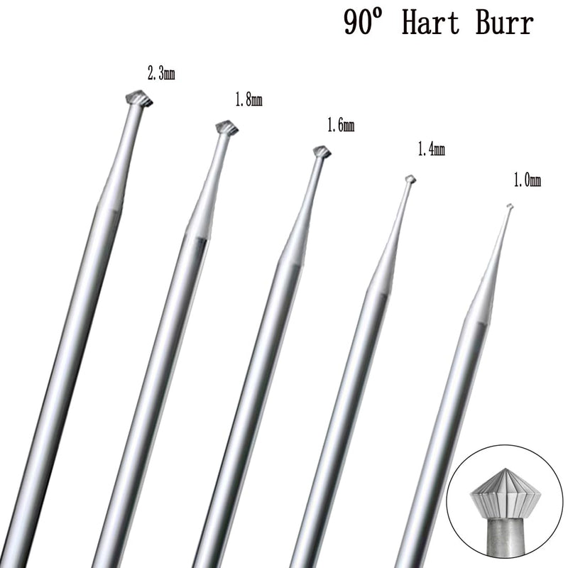 24 Pcs 3/32'' Shank Assorted Lapidary Burr Sets, Includes Ball Burs, Stone Setting Bits, Round Cup Burr, 90º Hart Burs and Bud Bur Kits for Jewelry Marking