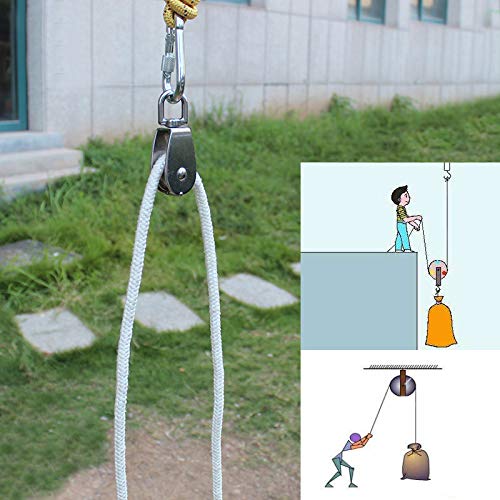 1-Pack M25 Double Pulley Block Stainless Steel Heavy Duty Hardware Double Wheel Swivel Rigging Lifting Wheel Fixed Pulley for Wire Rope Loading 150kg 1