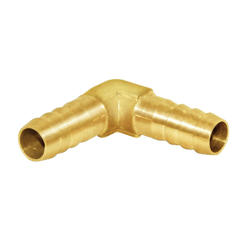 Joywayus 5Pcs 1/4" Hose ID/Hose Barb 90 Degree L Right Angle Elbow Union Brass Fitting Water/Fuel/Air 5