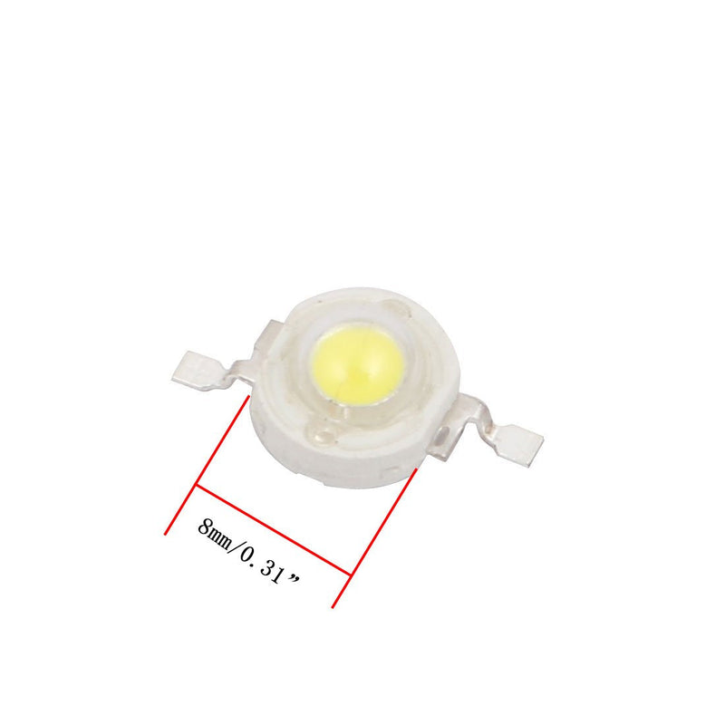 Xiaoyztan 100 Pcs LED Bead Chips DC 3.0-3.2V 280mA 1W Emitting Diodes LED Emitters Tiny LED Lamp Beads (White Light)