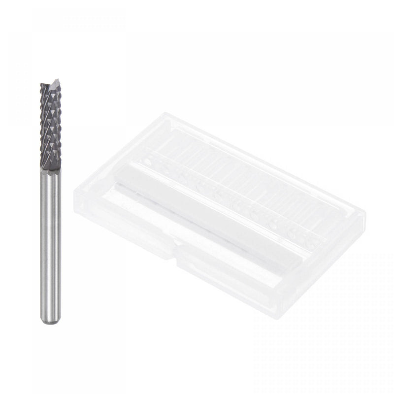 uxcell End Mill CNC Router Bits, 3.175mm x 12mm 1/8" Shank Diamond Film Coated Carbide Engraving Bit Milling Cutter Right Hand for PCB Plastic Fiber Wood 10pcs