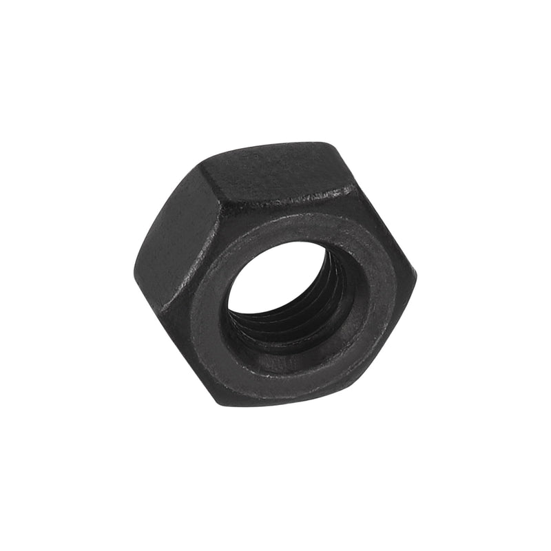 uxcell 1/4-28 UNF Hex Nuts, Carbon Steel Grade 8.8 Black Oxide Hexagon Nut for Screw Bolt, 10 of Pack