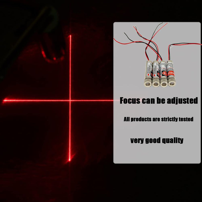 Red line laser module Industrial Laser Group Module adjustable focal length (cross-4packs) Cross-4packs