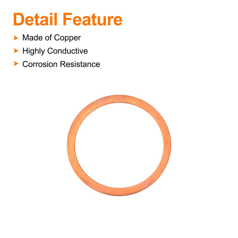 MECCANIXITY 12 Pcs Flat Copper Washers, 50x60x2mm Copper Upgraded Flat Metric Sealing Crush Ring Washers for Hydraulic Fittings Screw Bolt Nut Electronic Repair